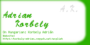 adrian korbely business card